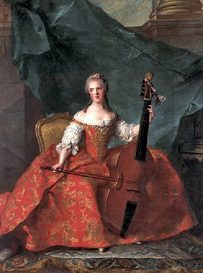 Anne-Henriette de France jouant de la basse viole - par Jean-Marc Nattier - 1754